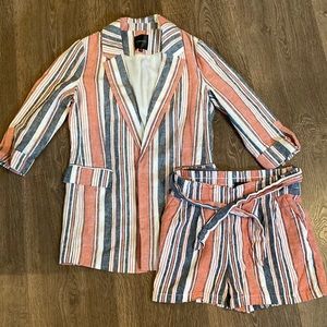 Matching blazer and shorts set